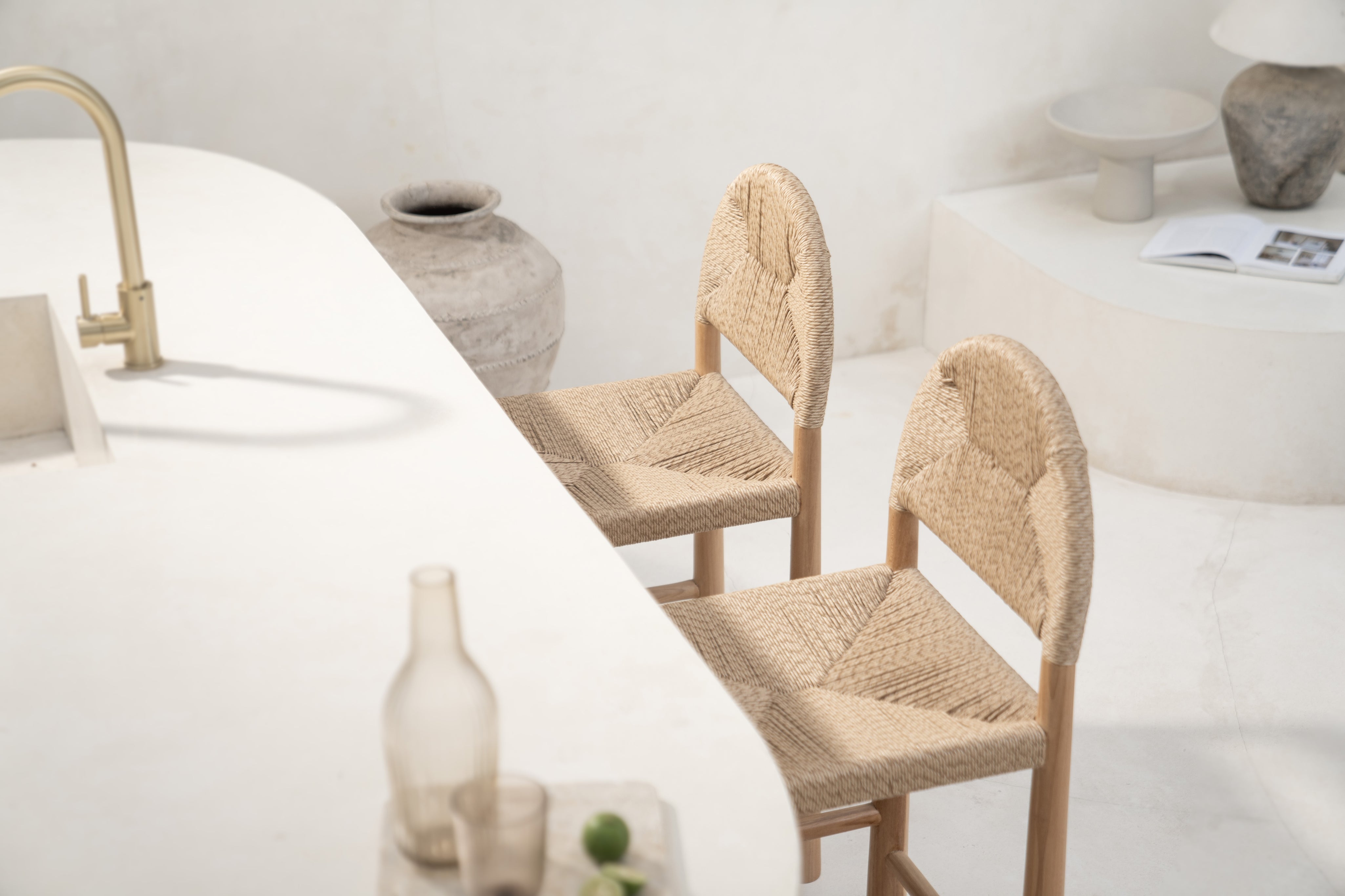 Nomada Indoor Outdoor Teak Counter Stool
