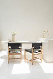 Rava Teak and Leather Dining Chair