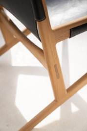 Leo Teak and Leather Lounge Chair