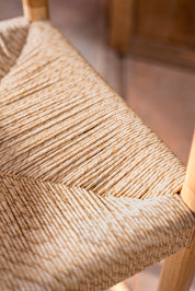 Eva Curved Back Teak Counter Stool