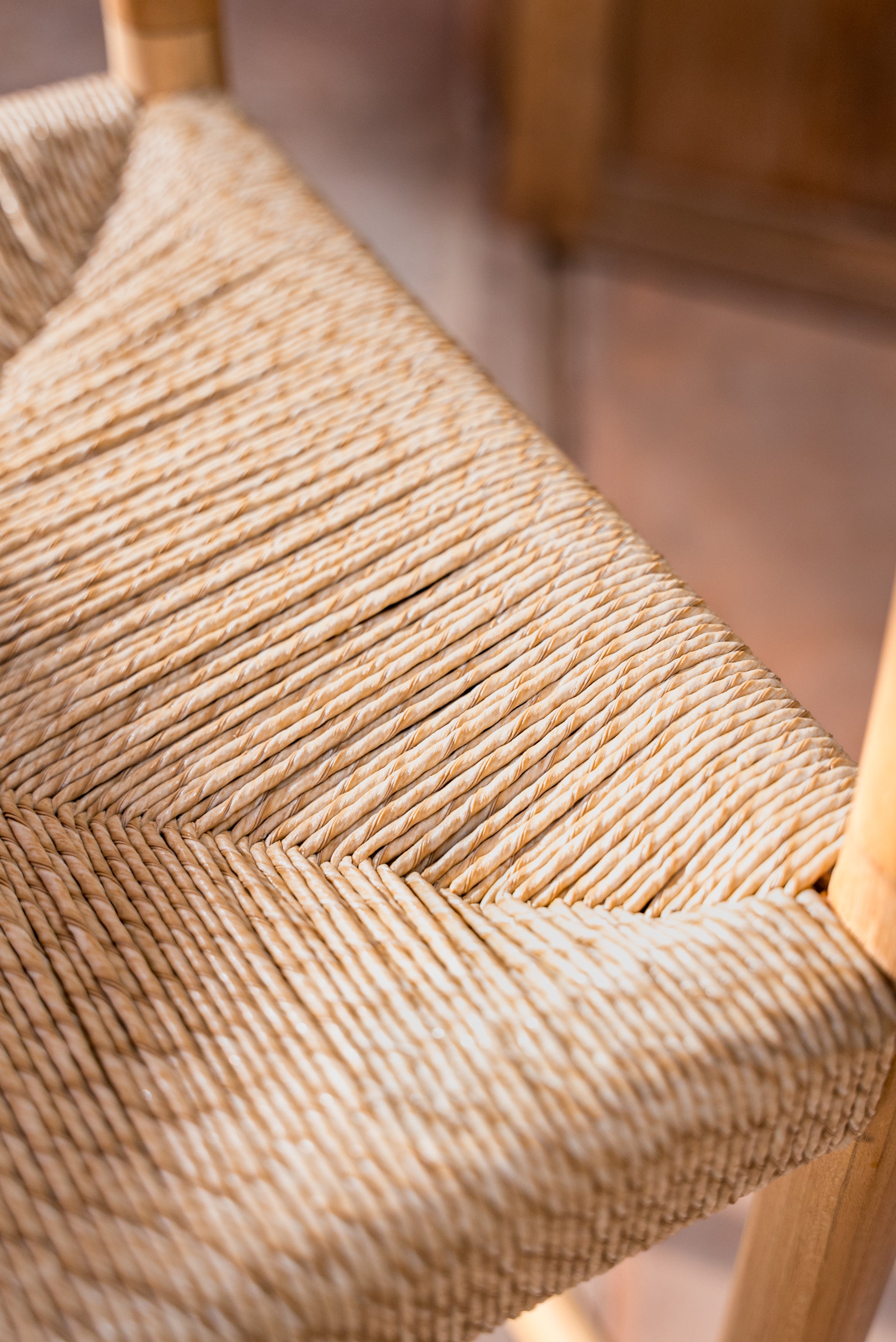 Eva Curved Back Teak Counter Stool