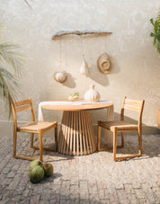 Zuri Teak and Tight Woven Rattan Dining Chair