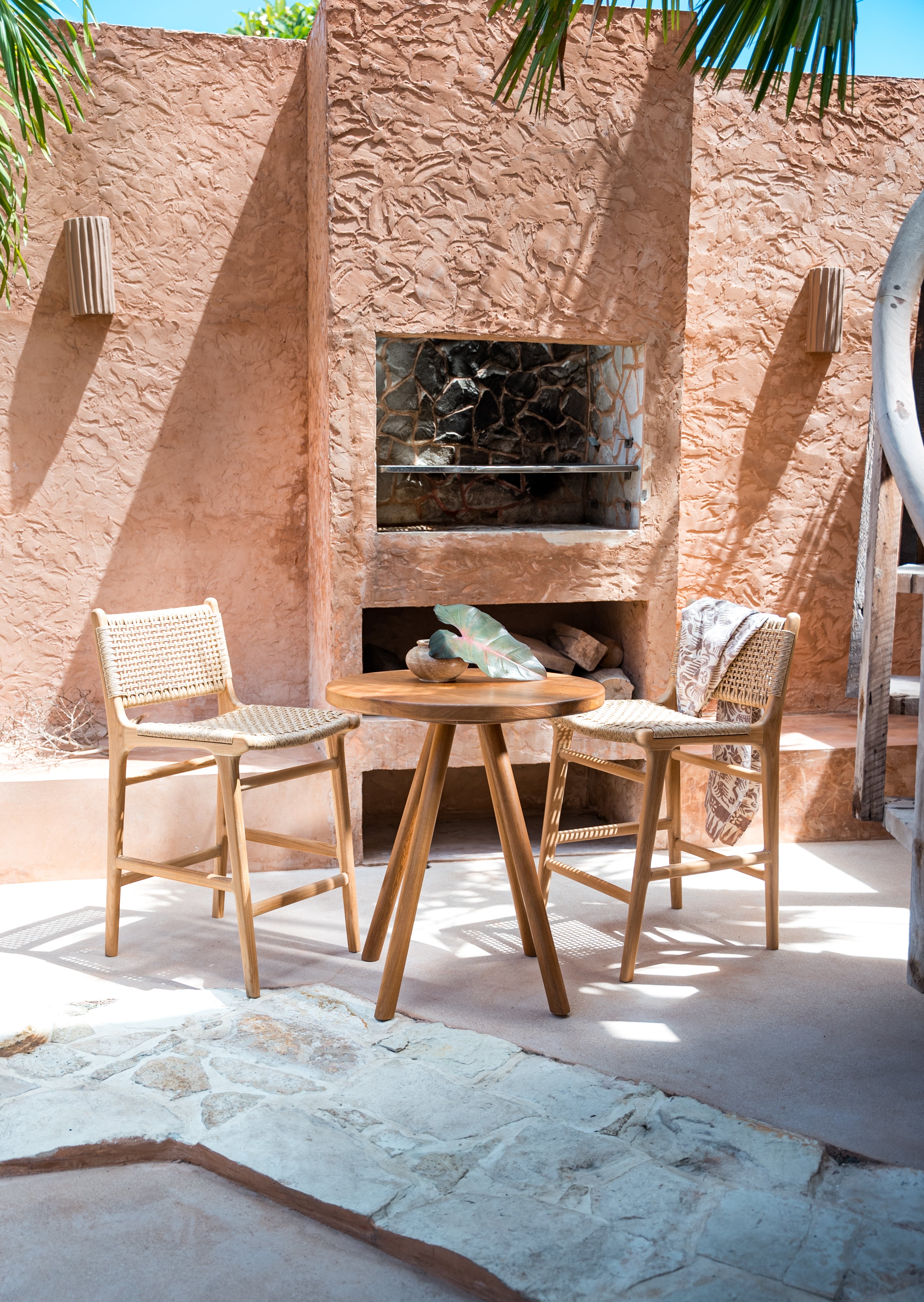 Melia Indoor Outdoor Teak Counter Stool