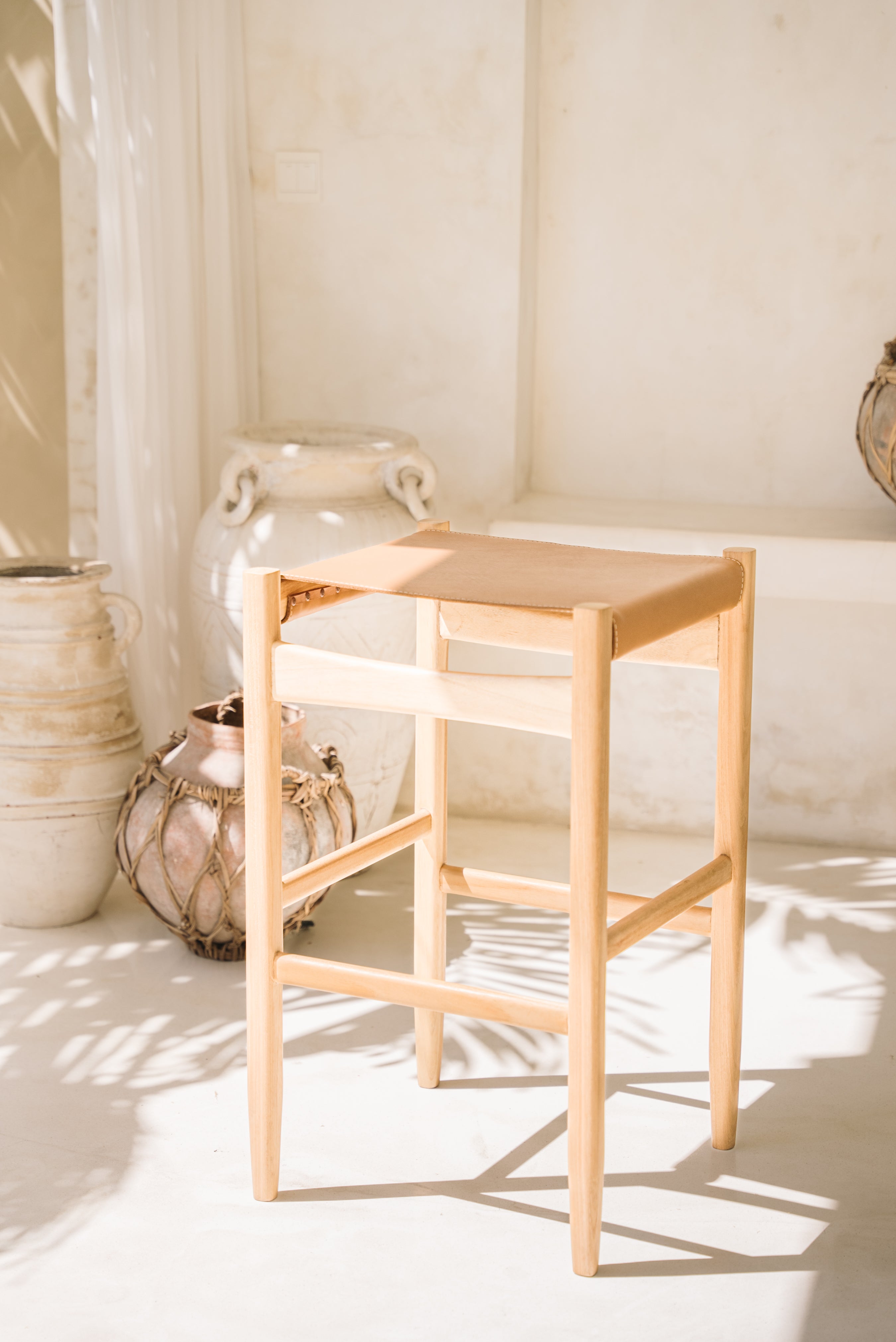 Teak Backless Stool