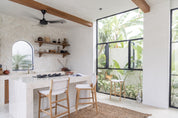 Lily Tight Woven Rattan Teak Counter Stool