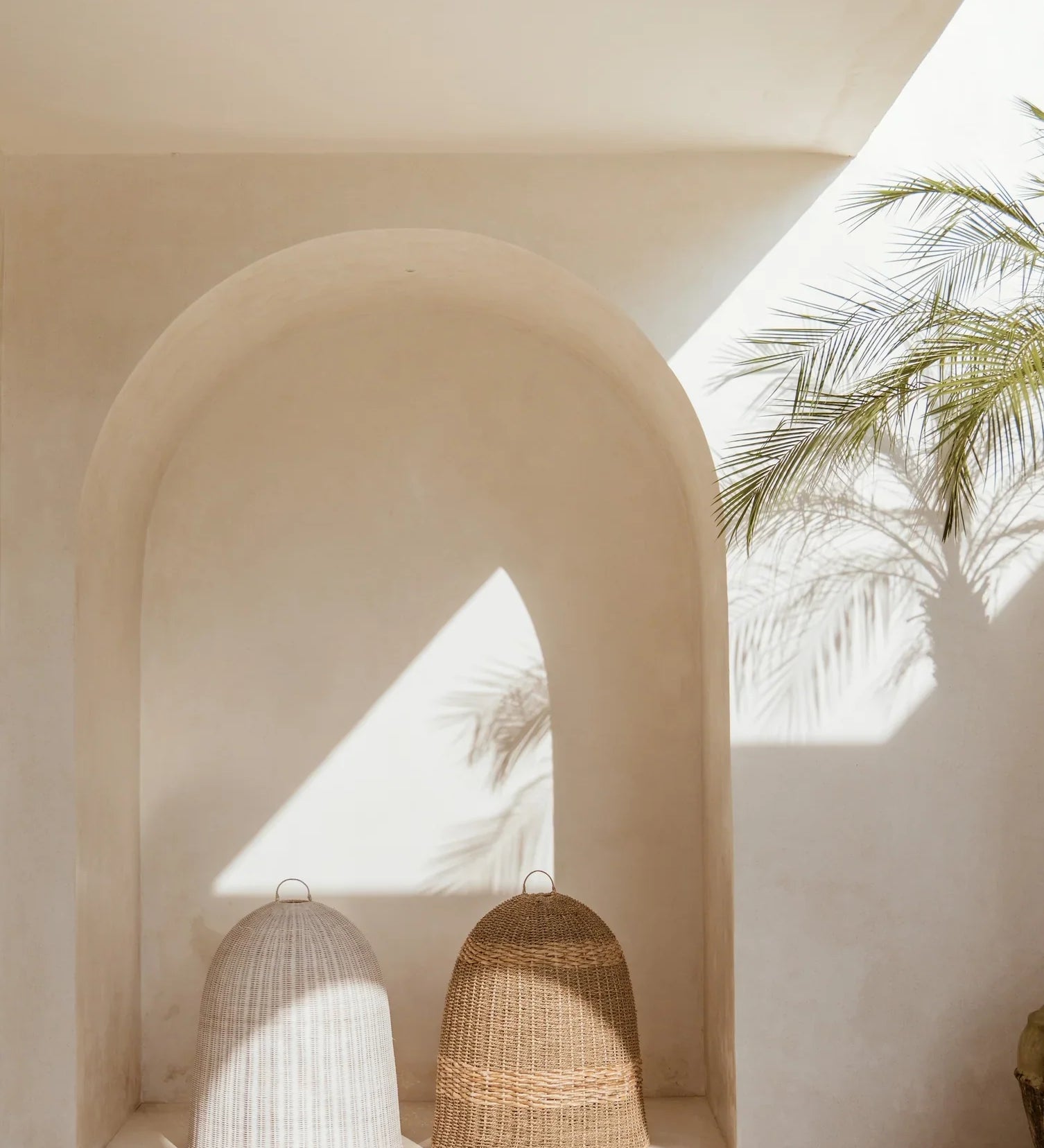 rattan pendant lights in a balinese villa