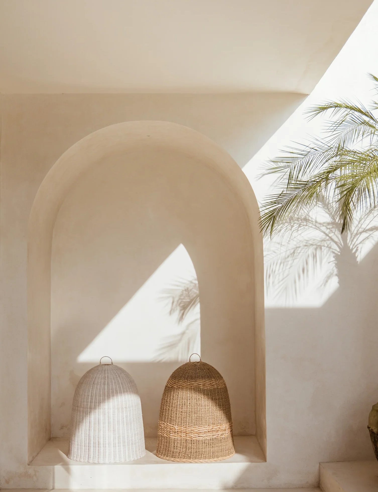 rattan pendant lights in a balinese villa