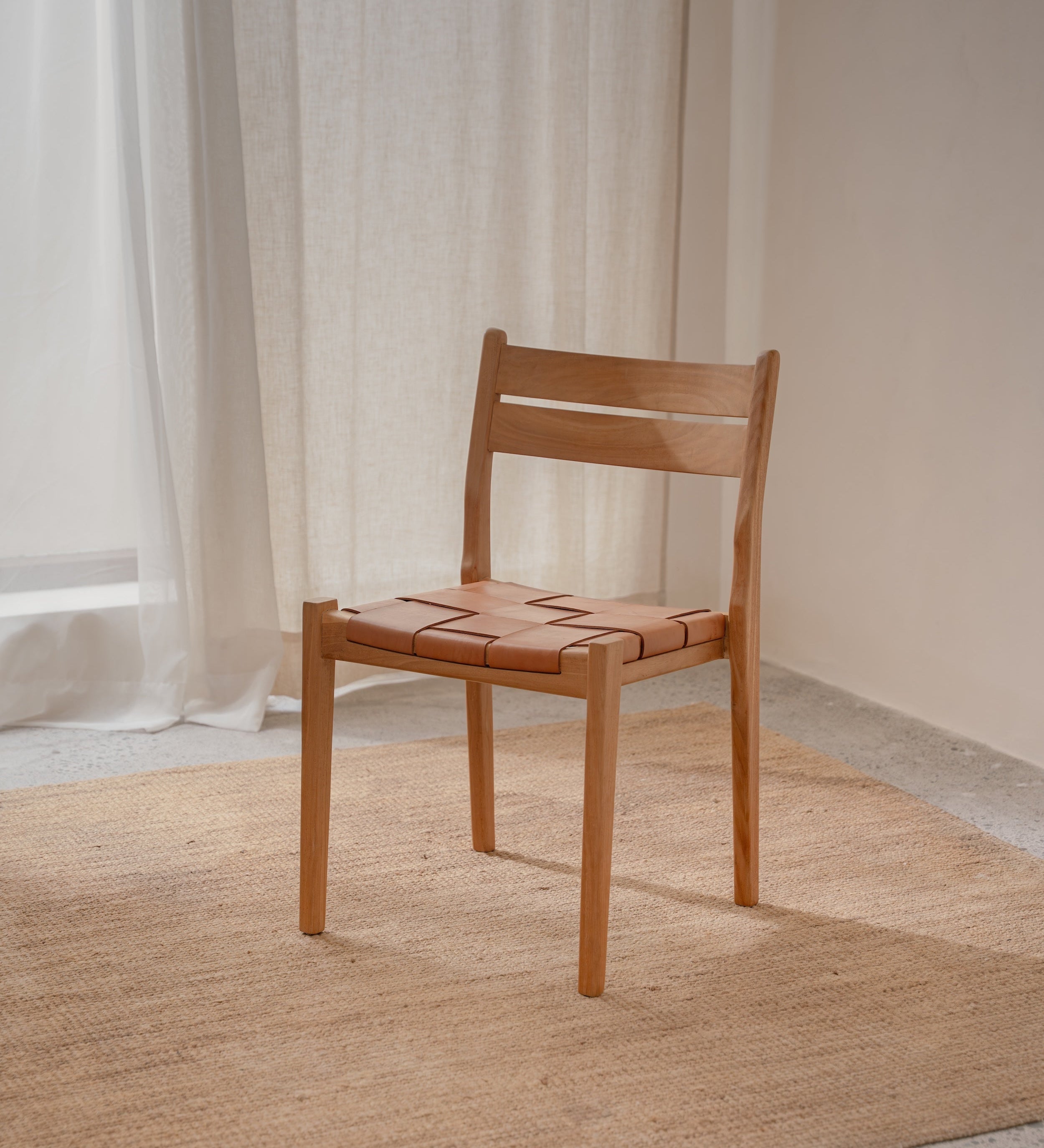 handcrafted teak dining chair
