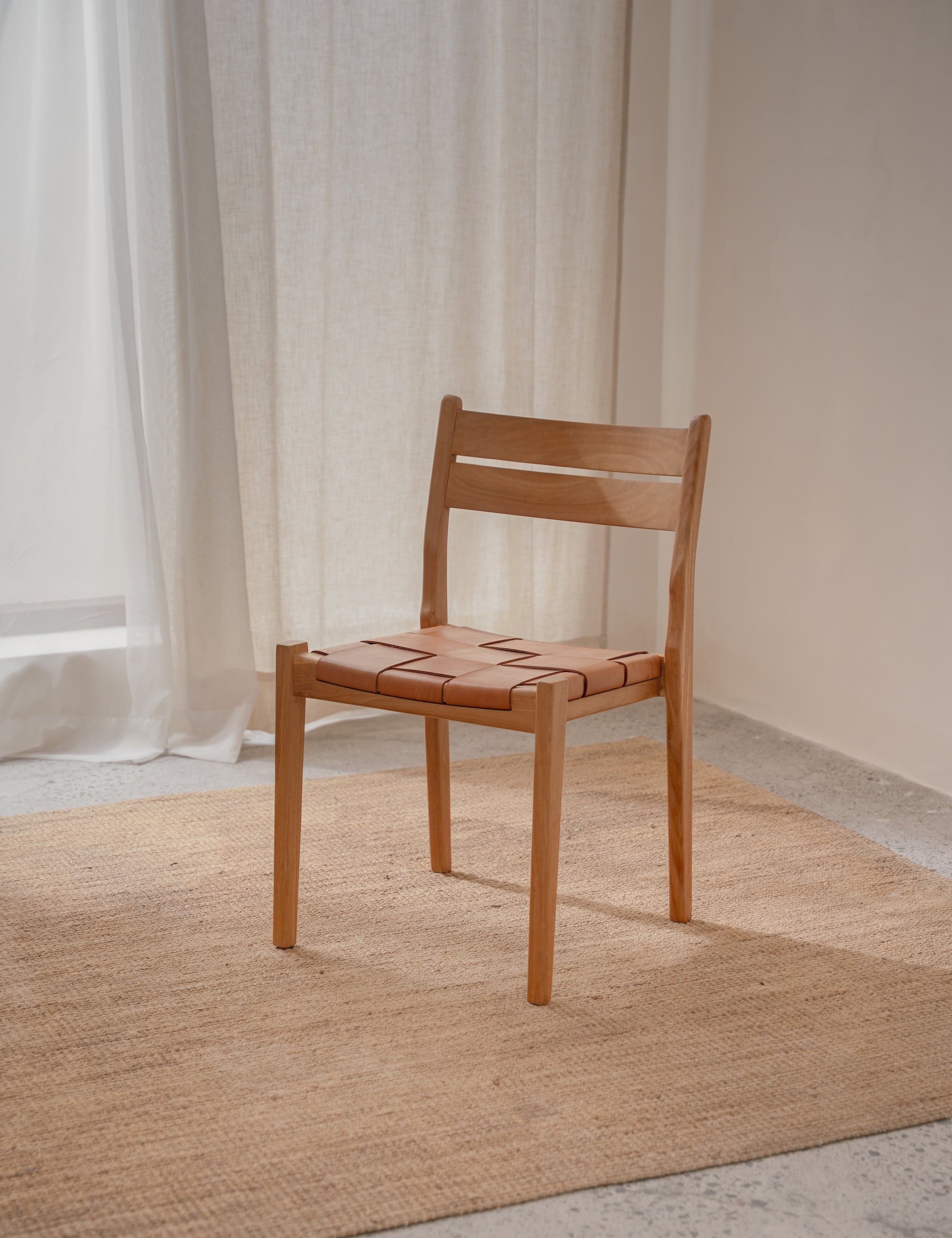 handcrafted teak dining chair