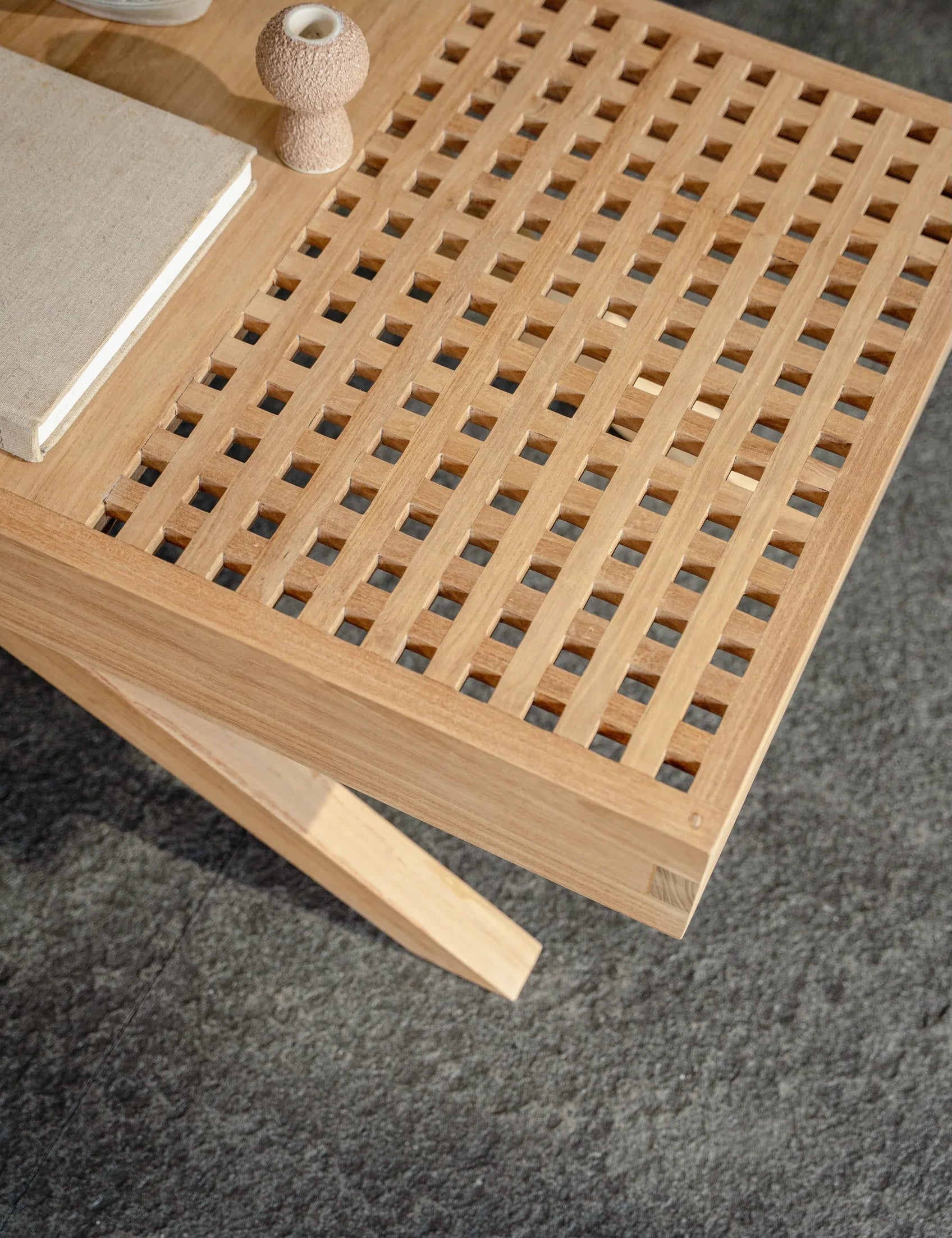 handmade teak coffee table