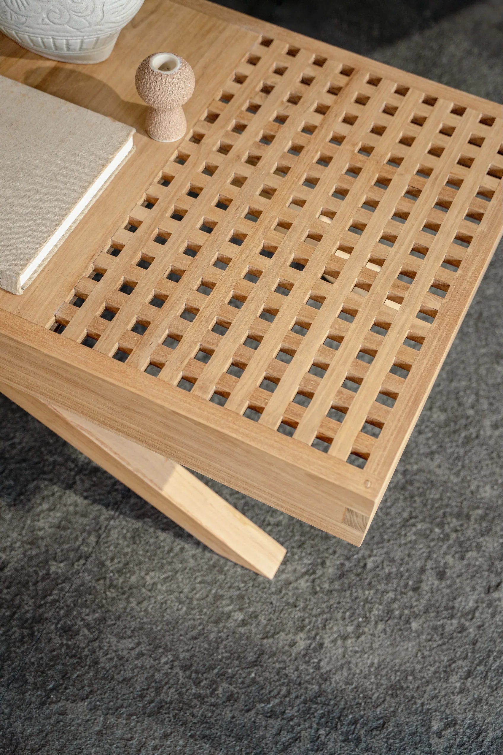 handmade teak coffee table