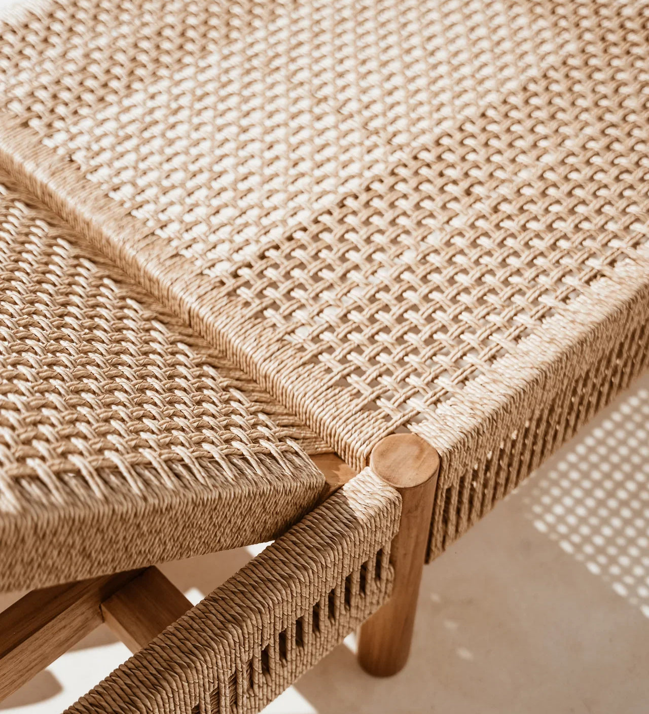 woven rattan sun lounger