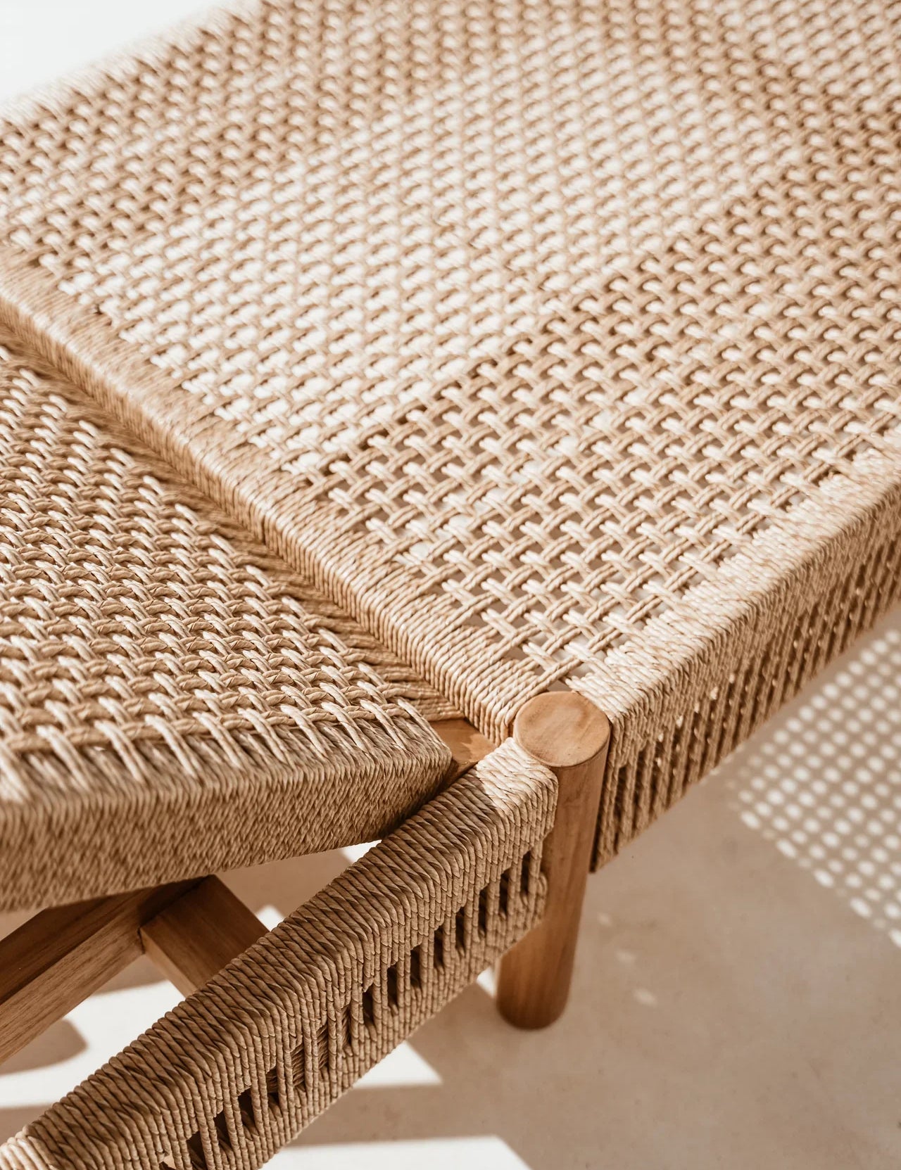 woven rattan sun lounger