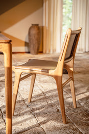 Ashta Teak and Leather Dining Chair