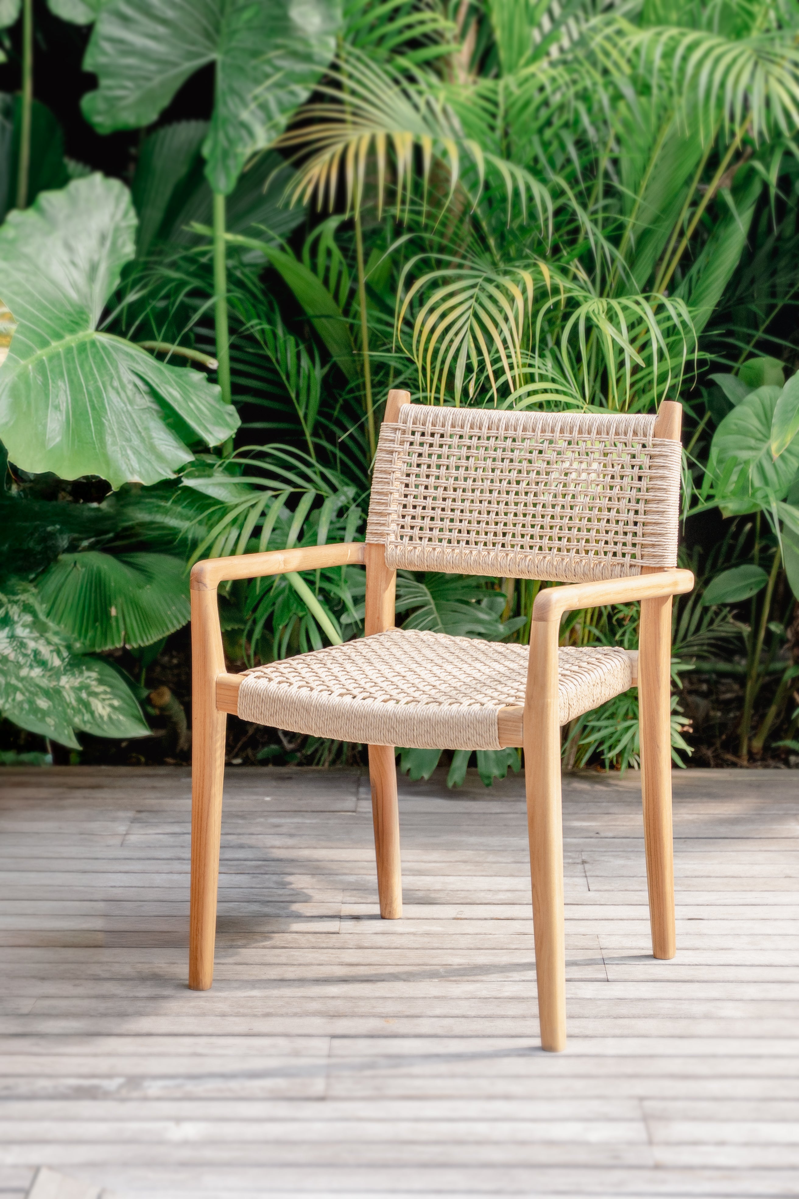 Kamu Indoor Outdoor Stackable Teak Dining Chair