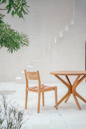 Camelia Teak and Leather Dining Chair