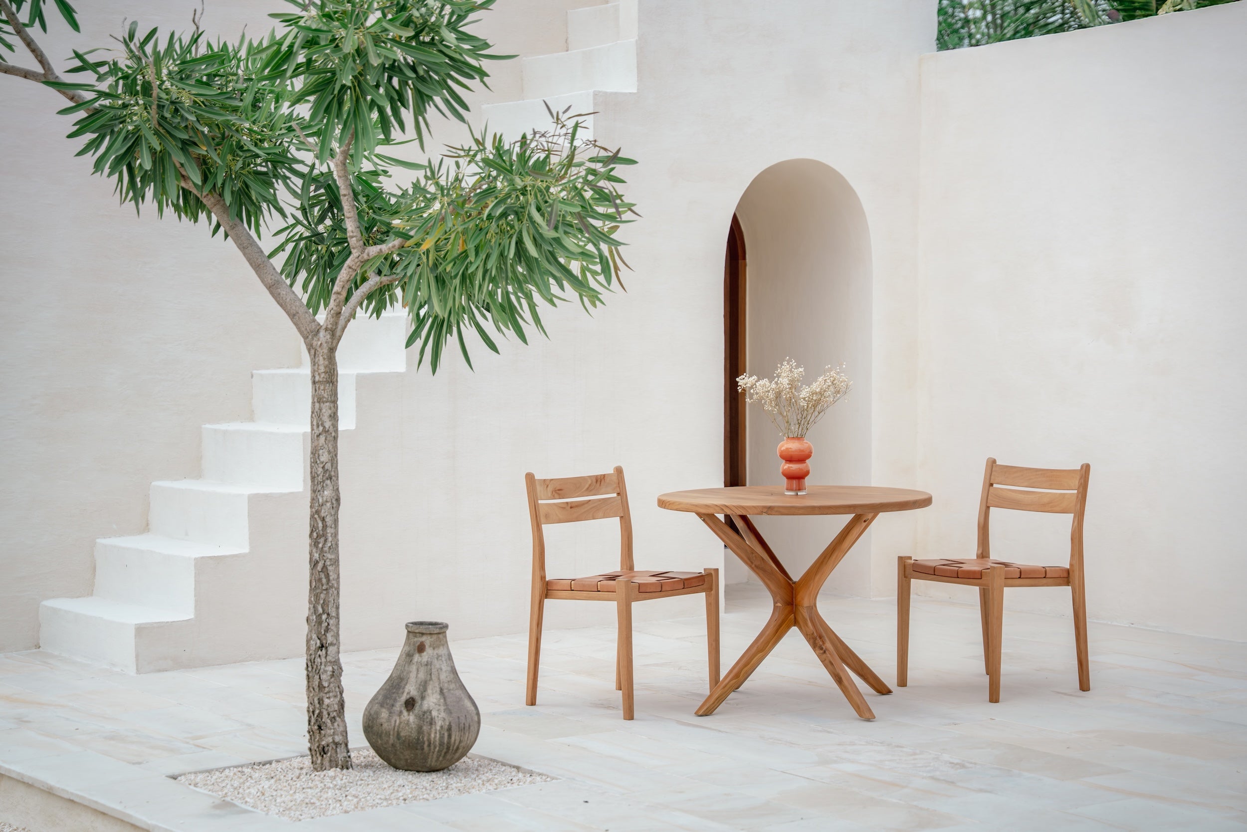 Samara Round Recycled Teak Dining Table