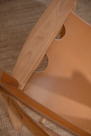 Solana Leather and Teak Lounge Chair
