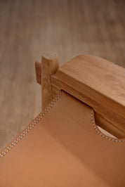 Solana Leather and Teak Lounge Chair