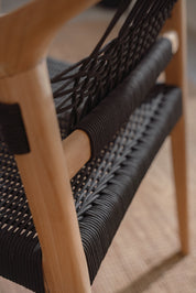 Celo Black Rope & Teak Dining Chair