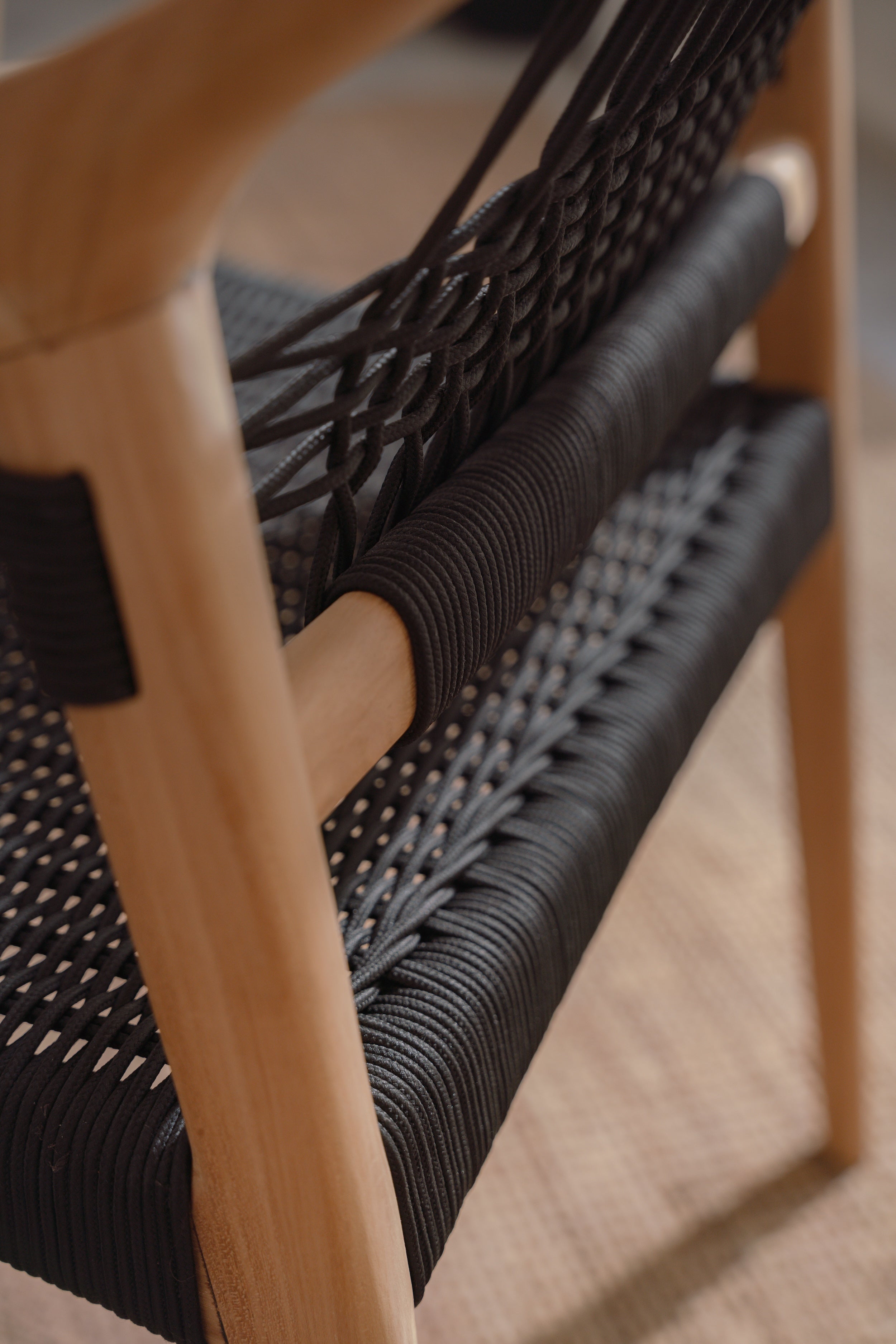 Celo Black Rope & Teak Dining Chair
