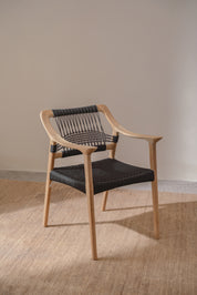 Celo Black Rope & Teak Dining Chair
