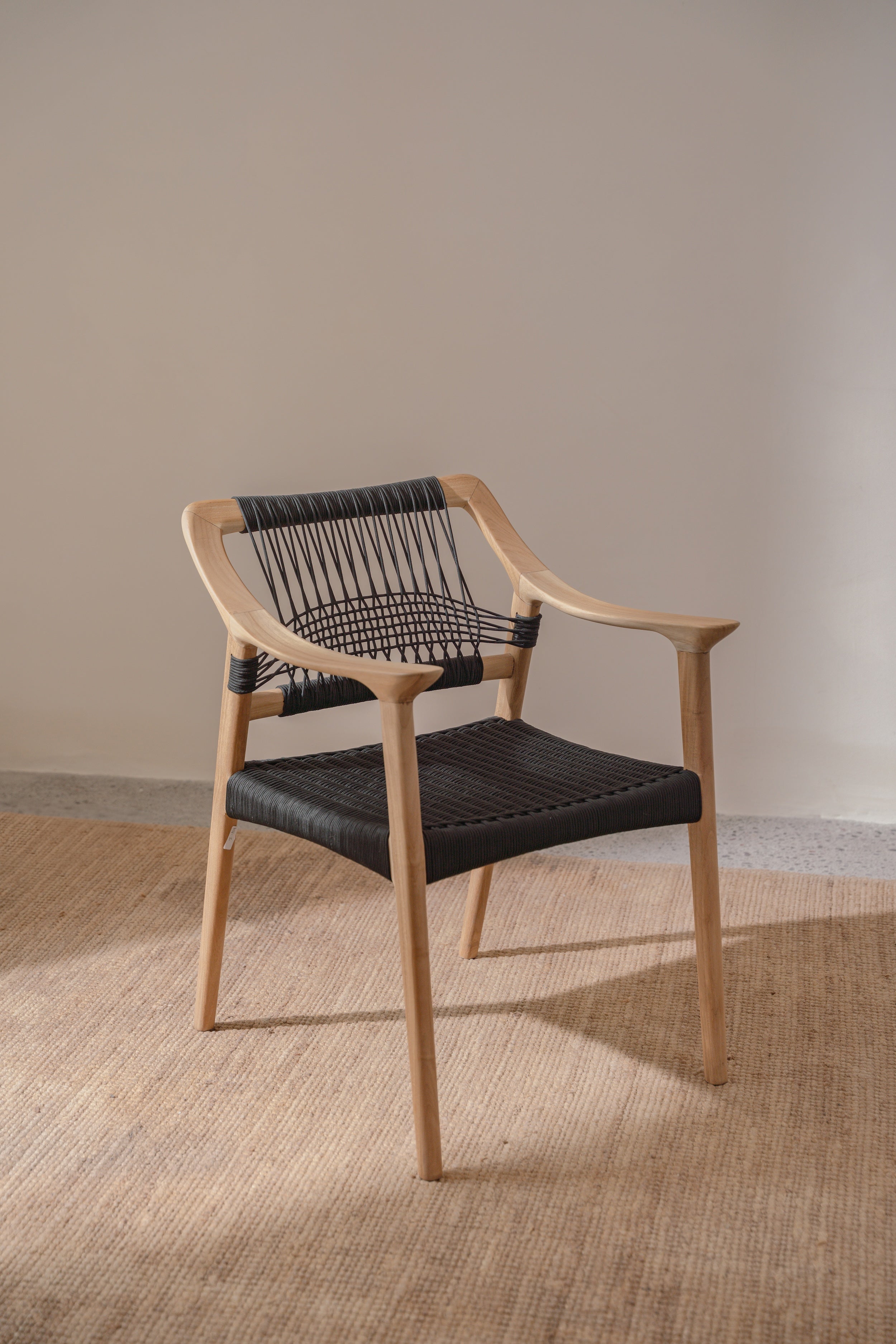 Celo Black Rope & Teak Dining Chair