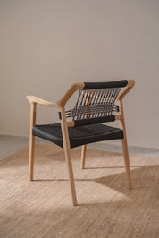 Celo Black Rope & Teak Dining Chair