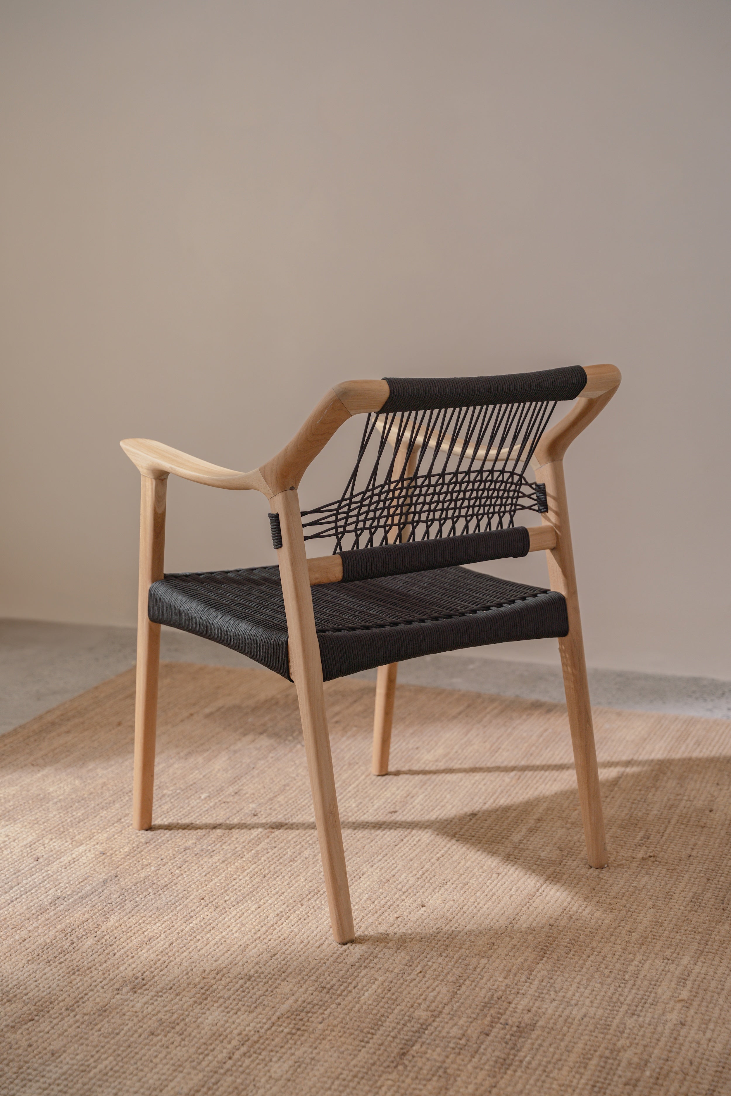 Celo Black Rope & Teak Dining Chair
