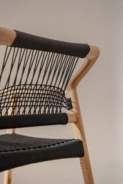 Celo Black Rope & Teak Dining Chair