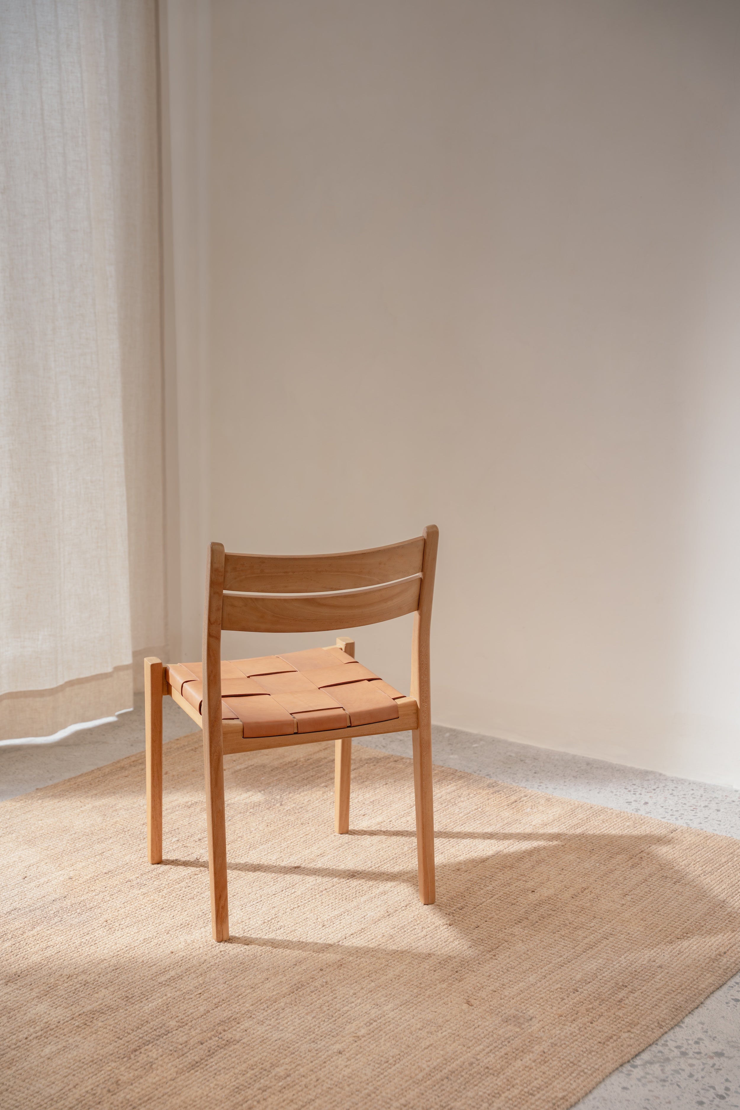 Camelia Teak and Leather Dining Chair