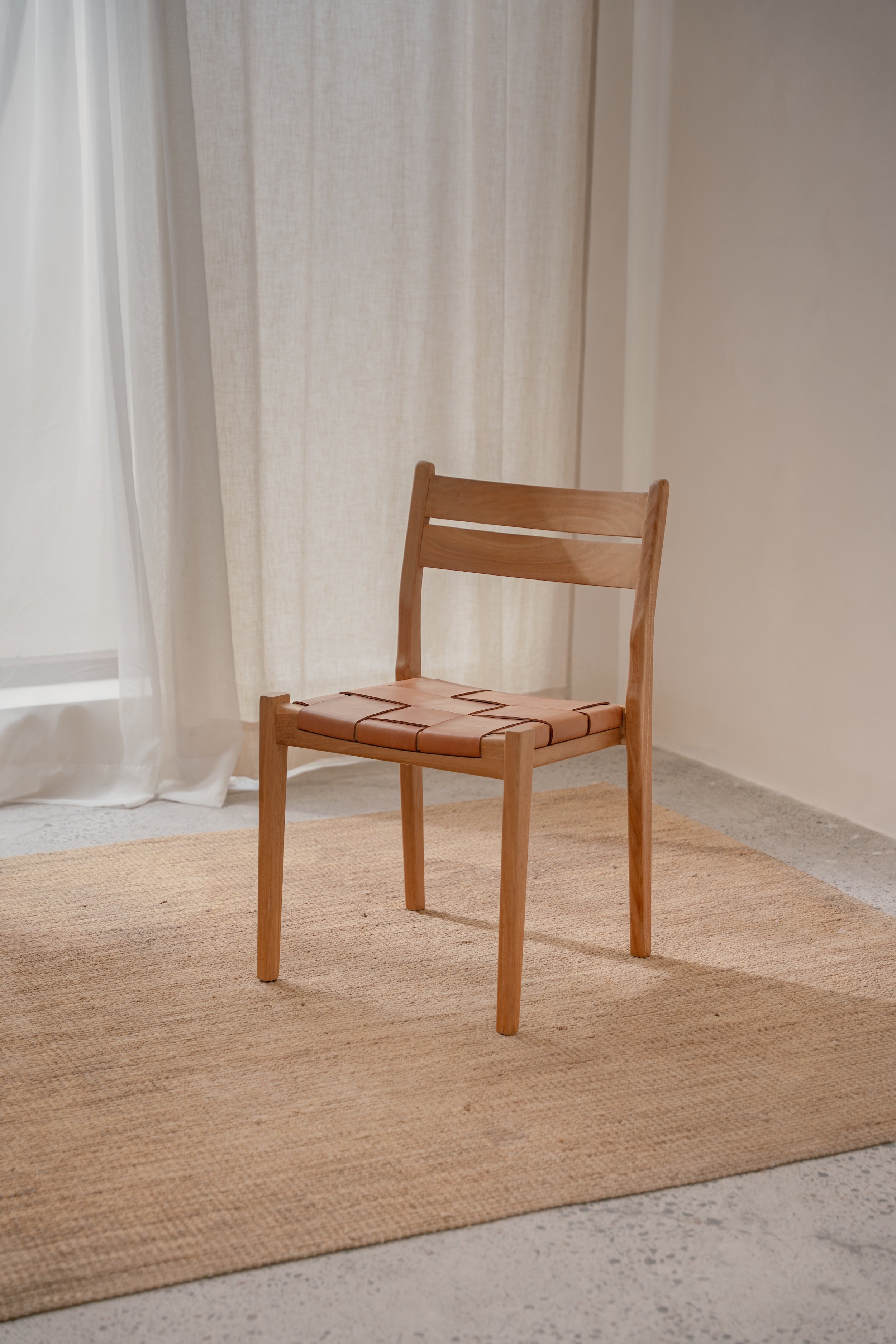 Camelia Teak and Leather Dining Chair