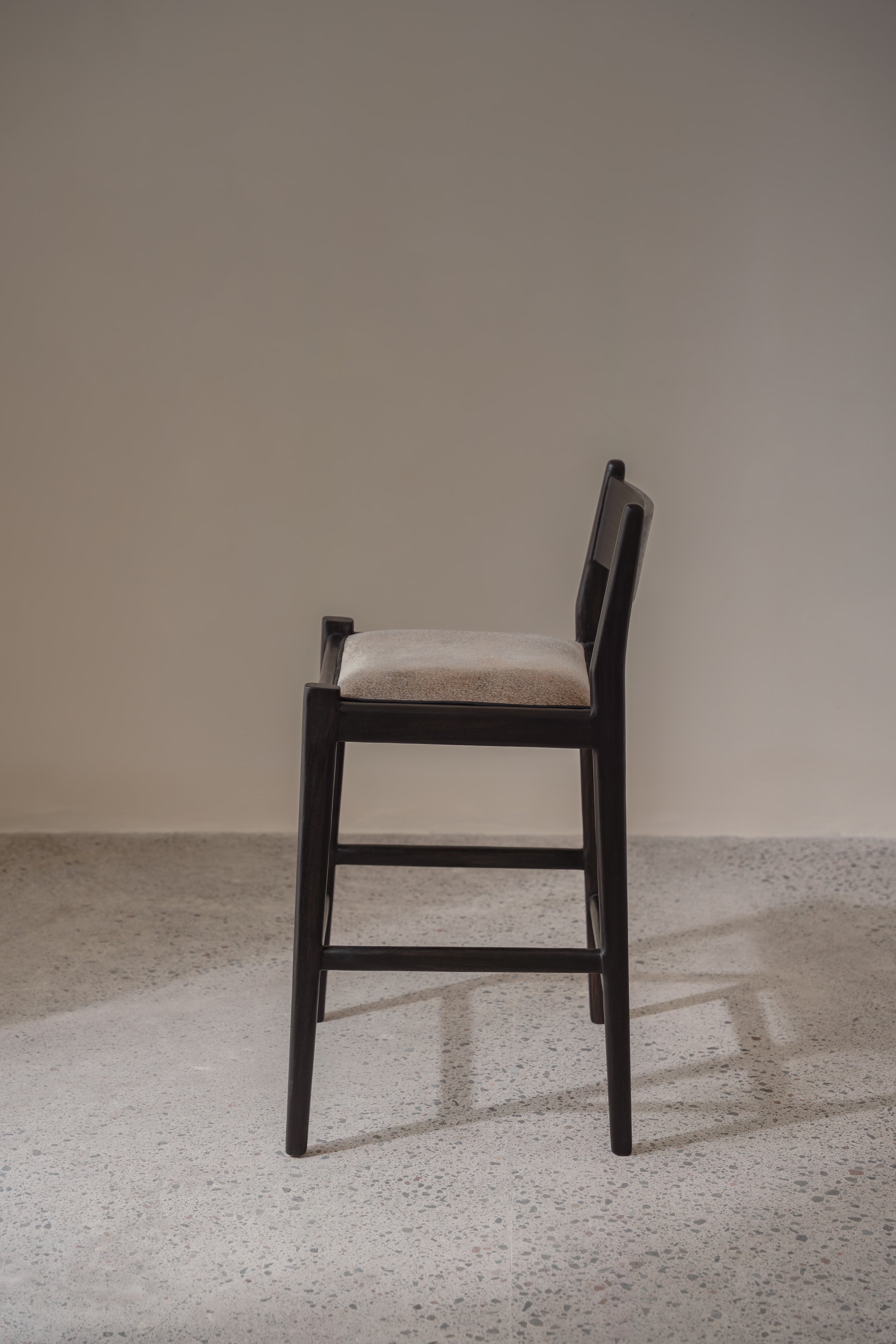 Kaba Teak and Cowhide Counter Stool