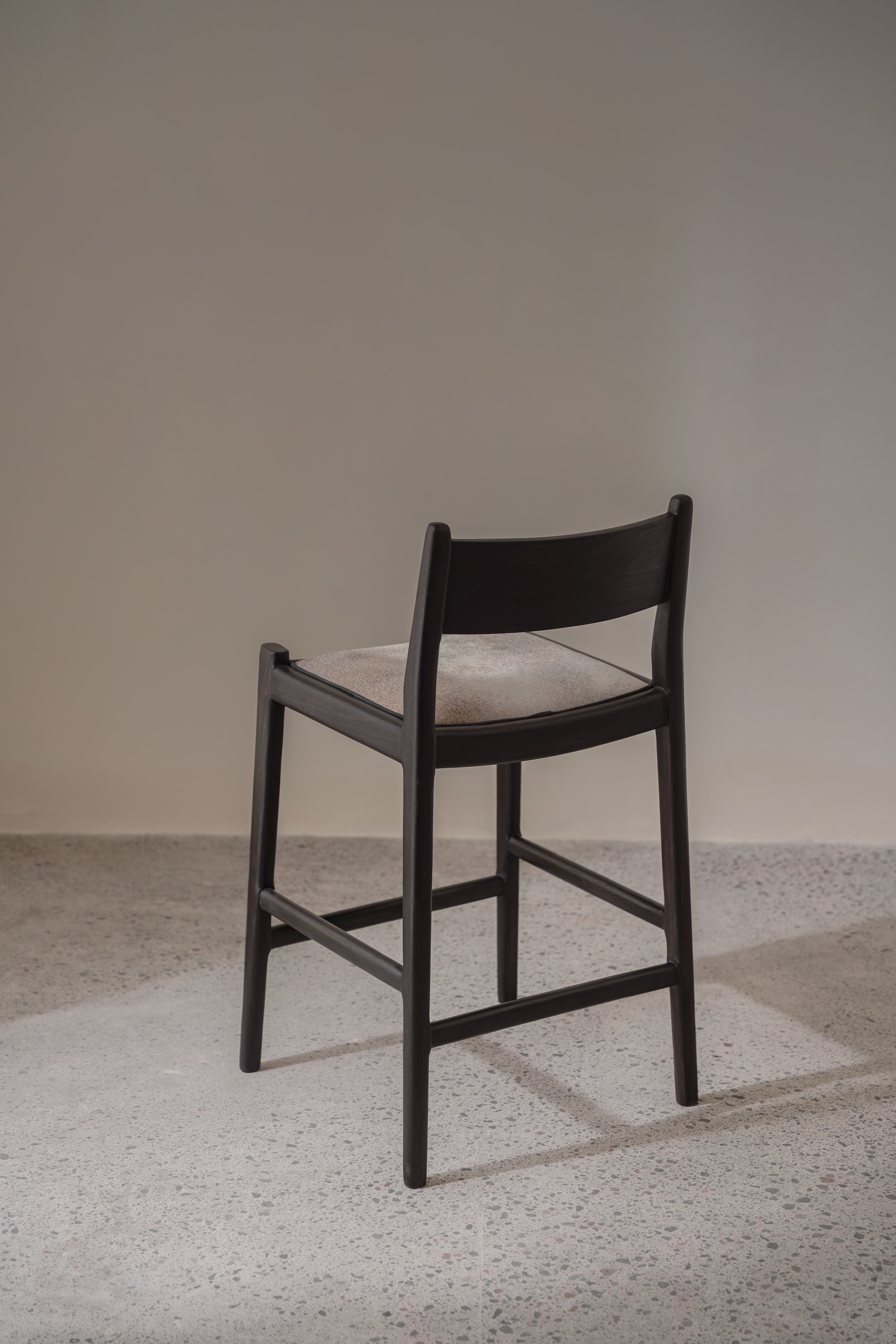 Kaba Teak and Cowhide Counter Stool