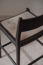 Kaba Teak and Cowhide Counter Stool