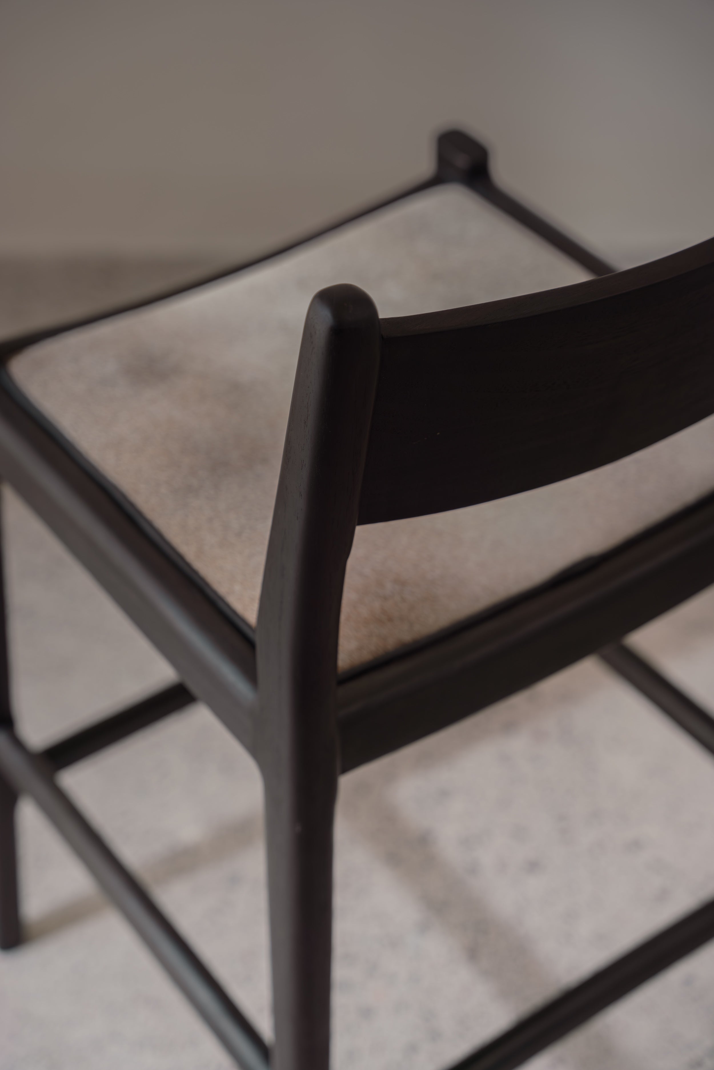 Kaba Teak and Cowhide Counter Stool