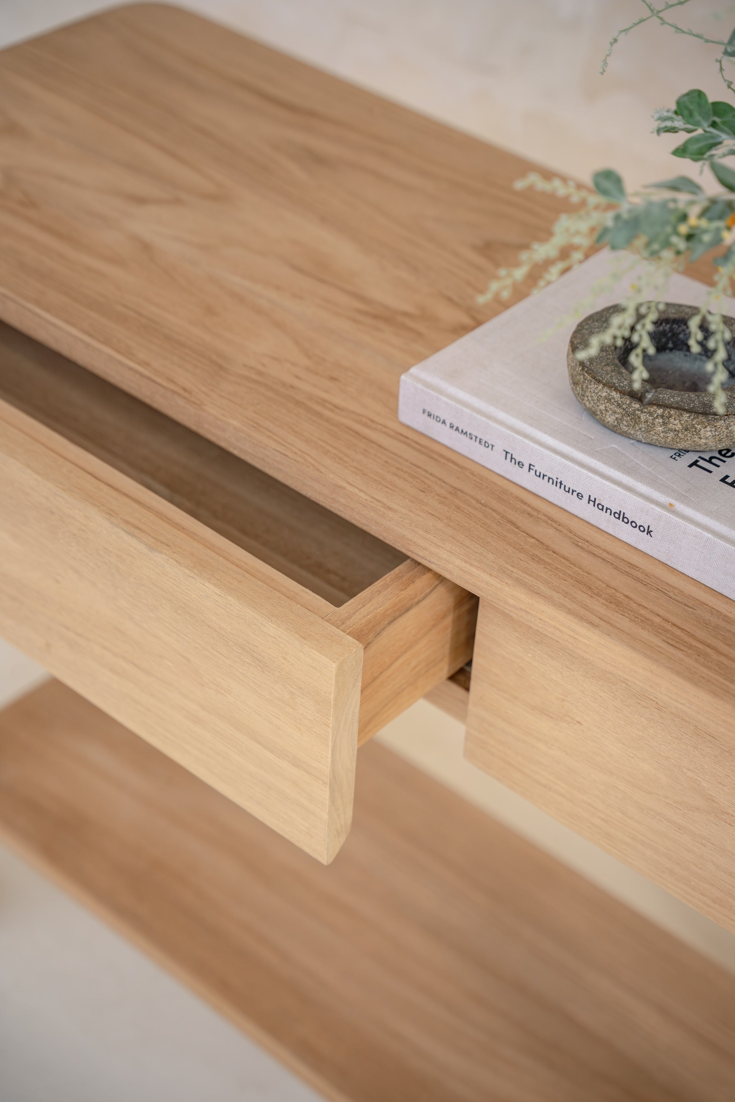 Sira Teak Console Table with Two Drawers