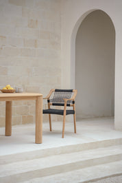 Celo Black Rope & Teak Dining Chair