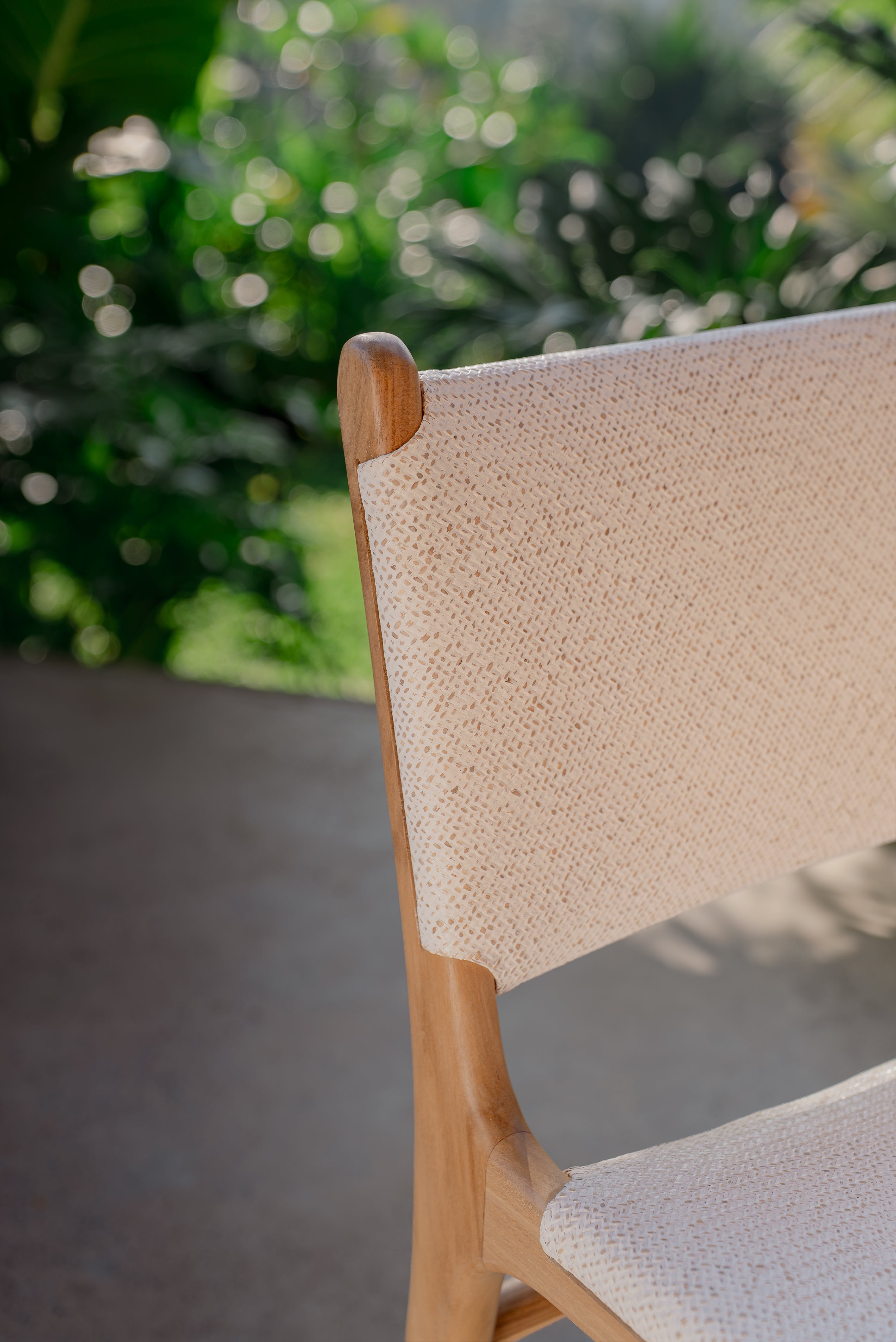 Naya Teak and Tight Woven Rattan Dining Chair