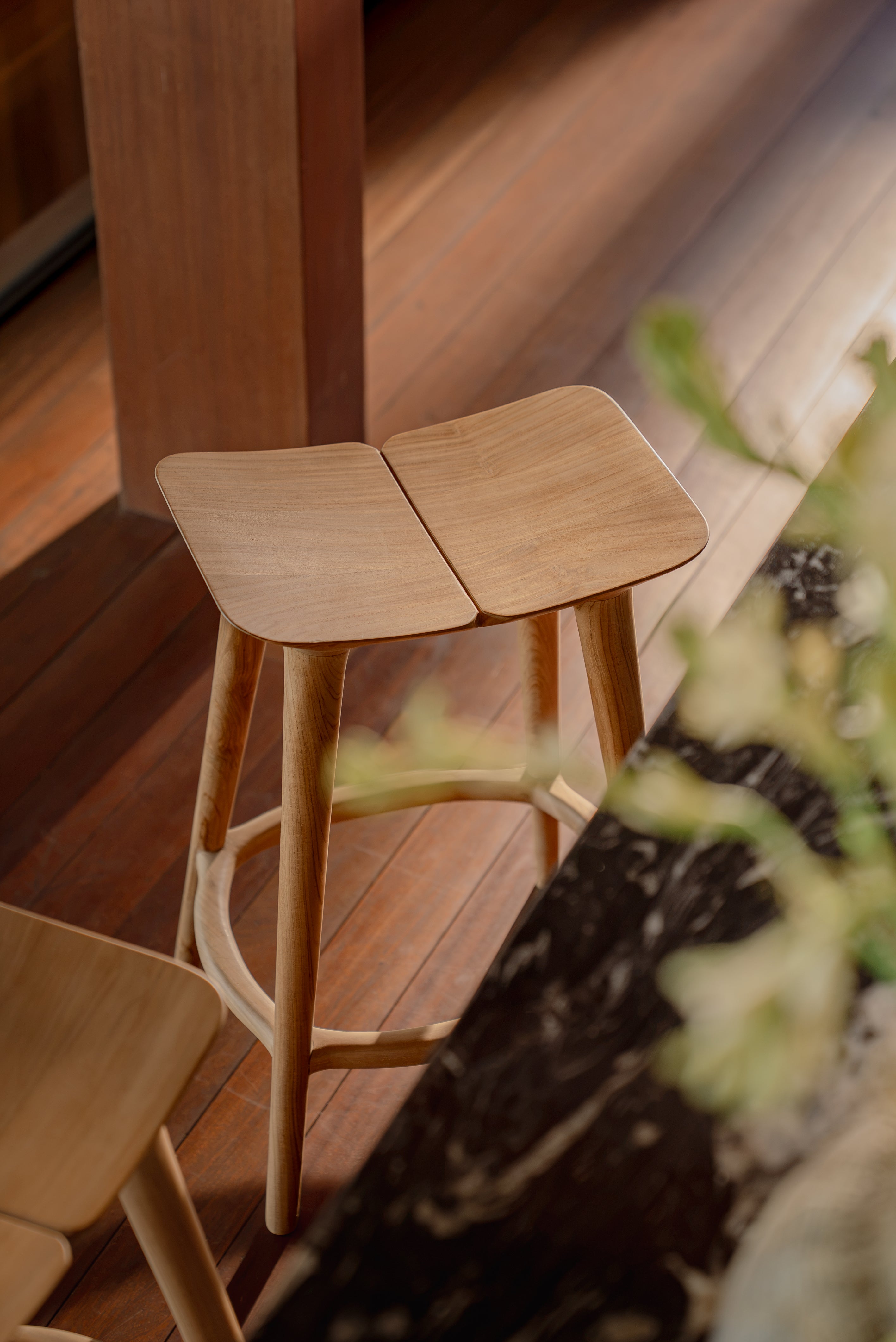 Bella Backless Teak Counter Stool