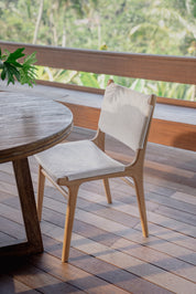 Naya Teak and Tight Woven Rattan Dining Chair