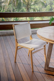 Naya Teak and Tight Woven Rattan Dining Chair
