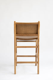 Dea Teak and Leather Counter Stool