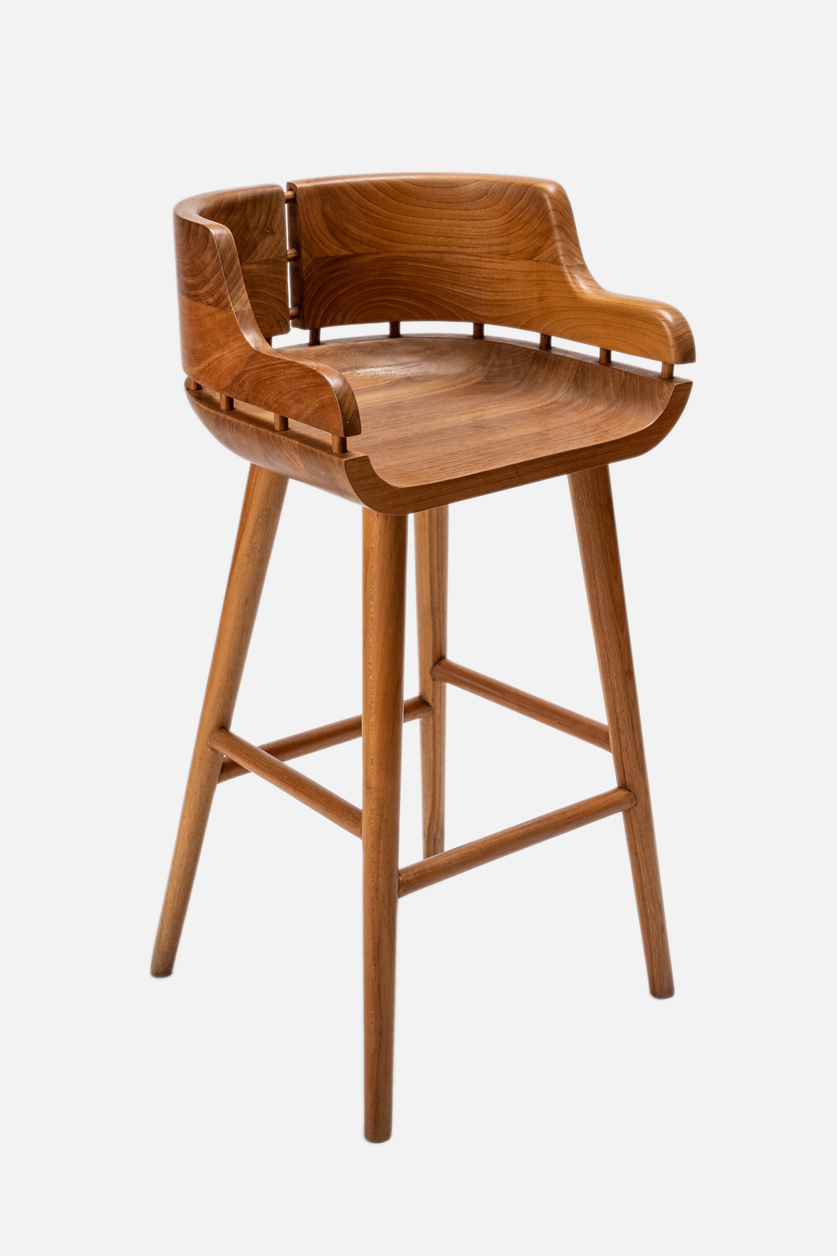 Fala Teak Swivel Counter Stool