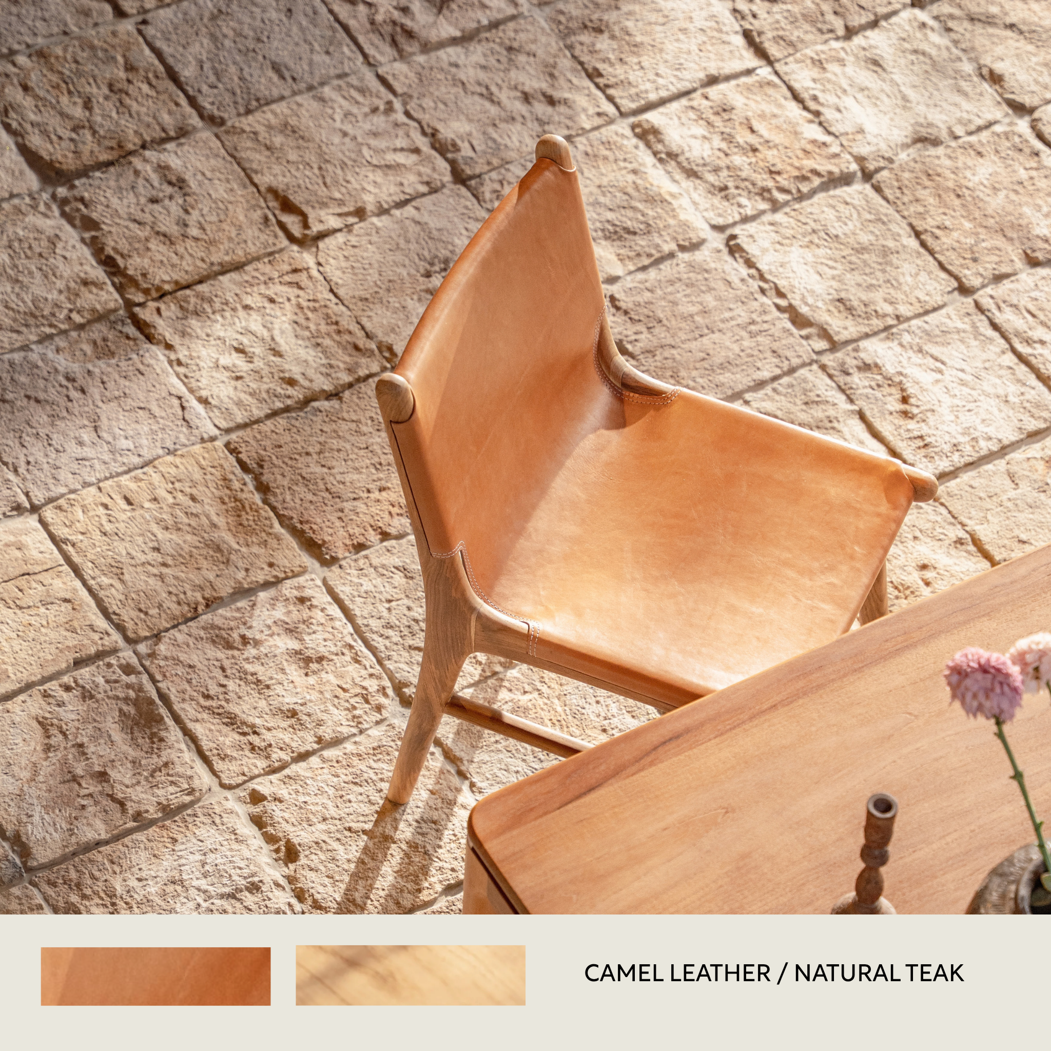 Leather + Wood Material Sample