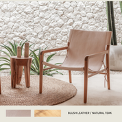 Leather + Wood Material Sample