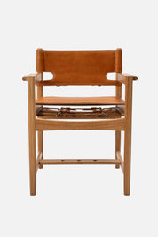 Rava Teak and Leather Dining Chair