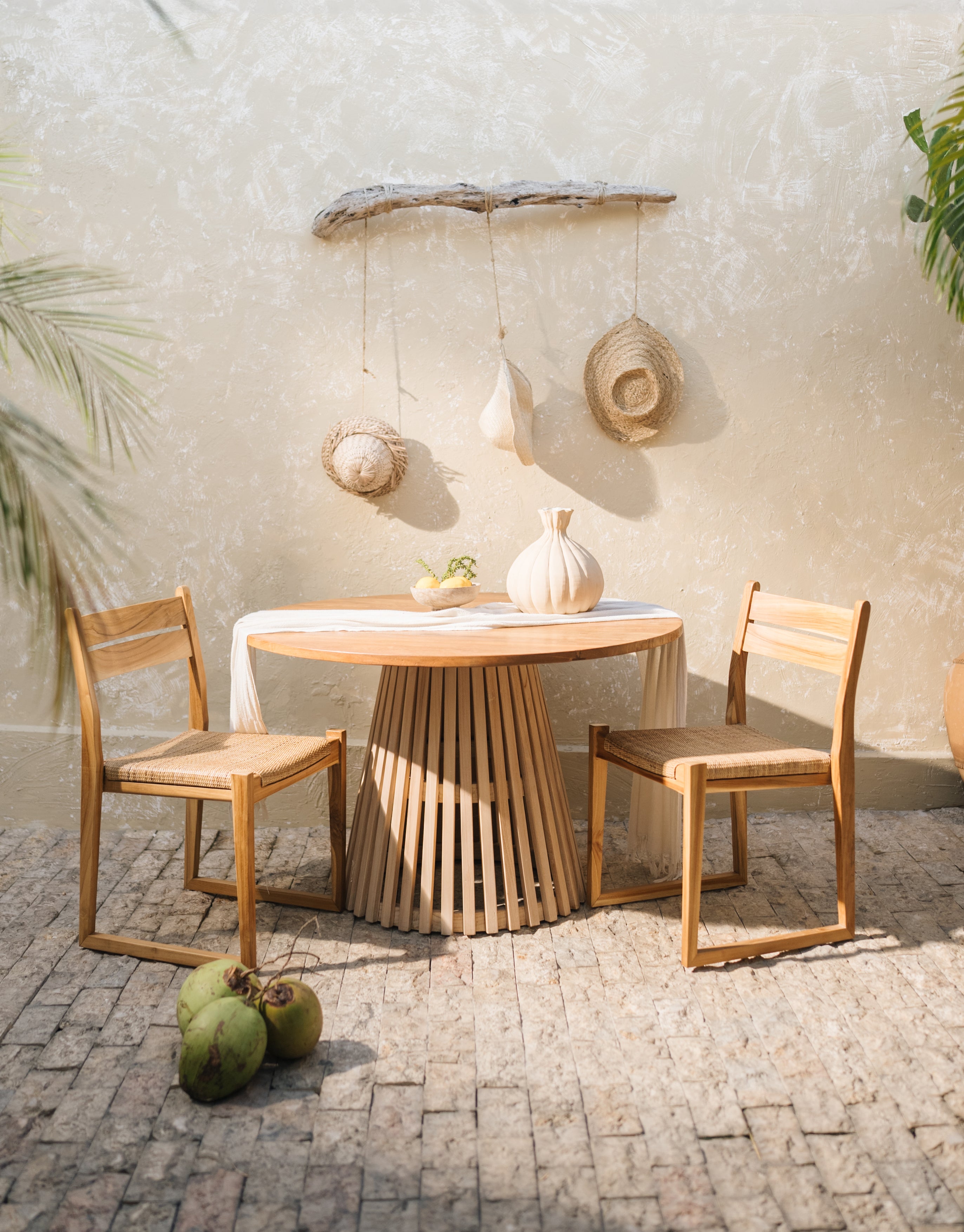 Zuri Teak and Tight Woven Rattan Dining Chair