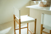 Luna Teak and Leather Counter Stool