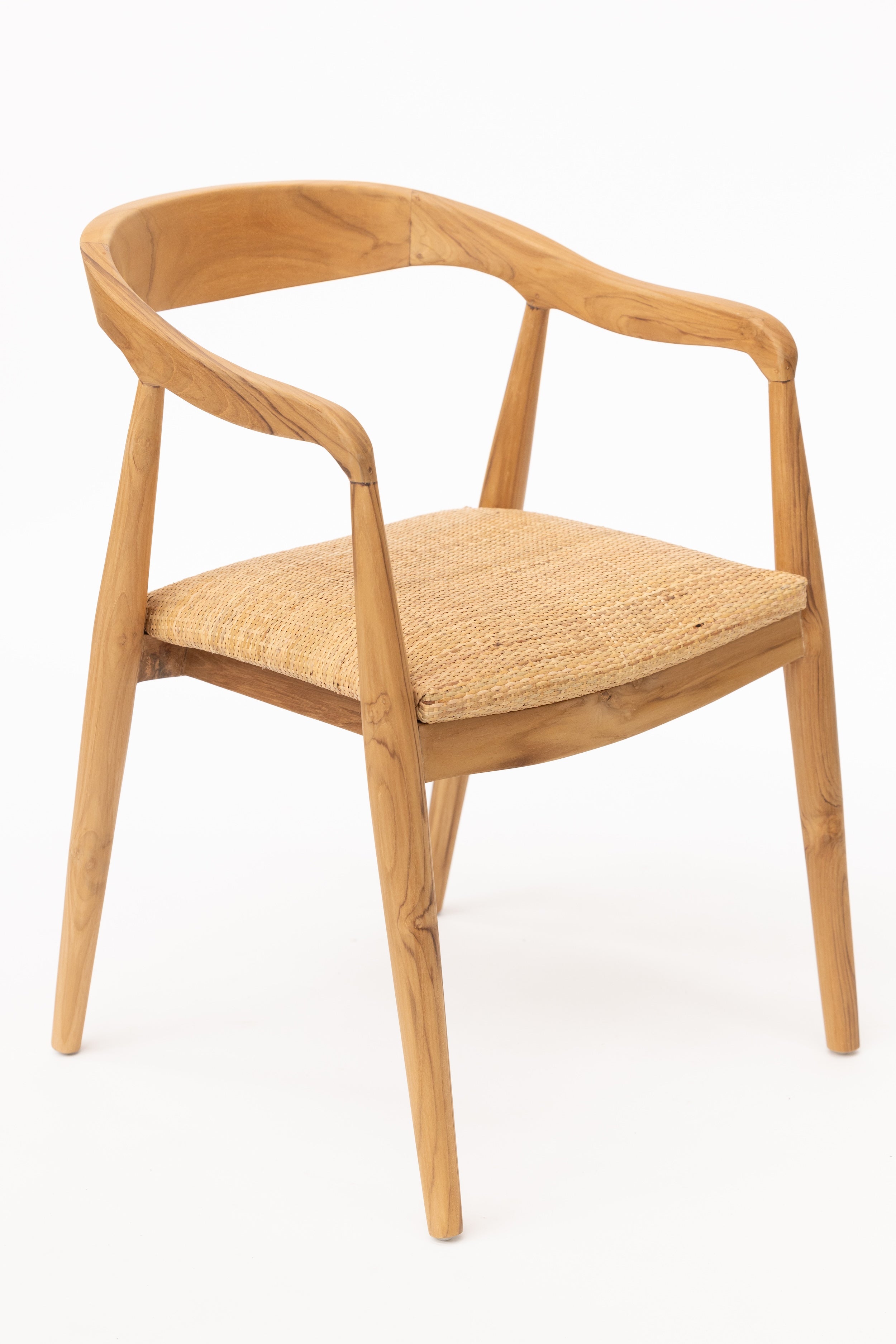Maya Teak and Tight Woven Rattan Dining Chair